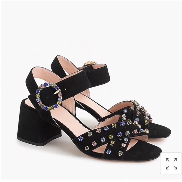 J Crew suede penny sandals with crystals Size 10 - Picture 4 of 12